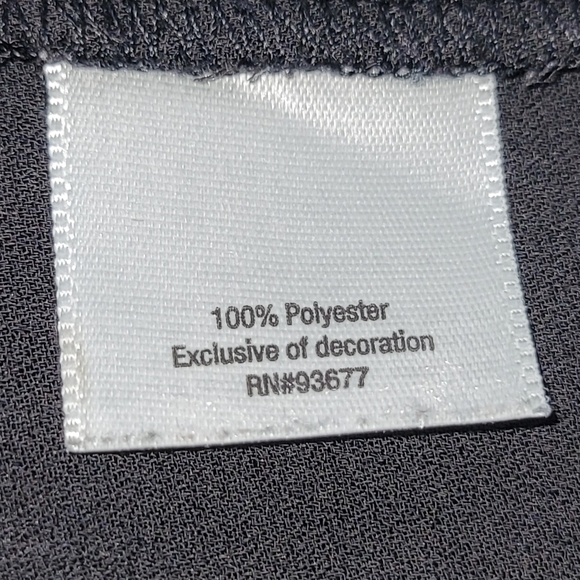 2X A.N.A Charcoal Black Tie Front Blouse with Lace-Up V-Neck & Flutter Sleeves - Picture 5 of 6